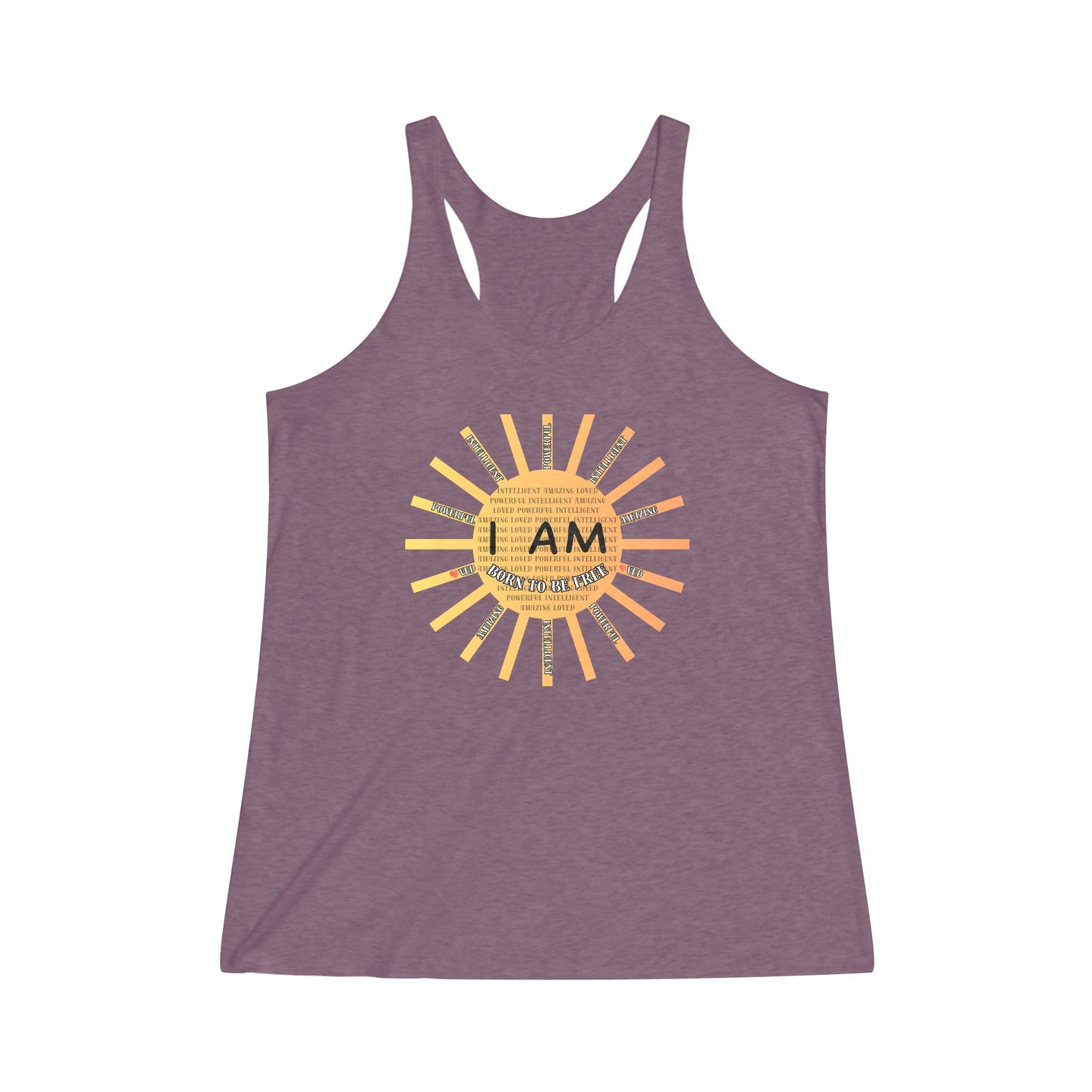 I Am Born to Be Free Women's Tri-Blend Racerback Tank