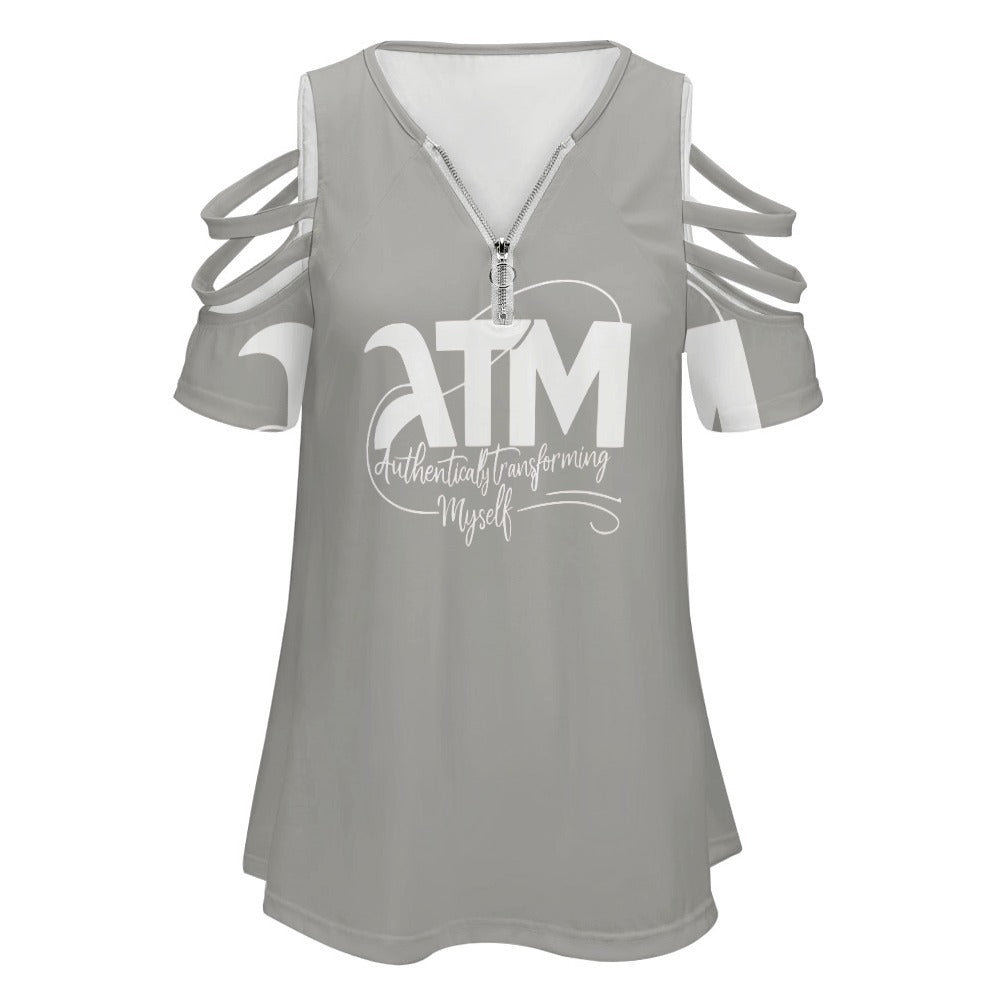 ATM- Authentically Transforming Myself Ladies BE Zip Off Shoulder Top
