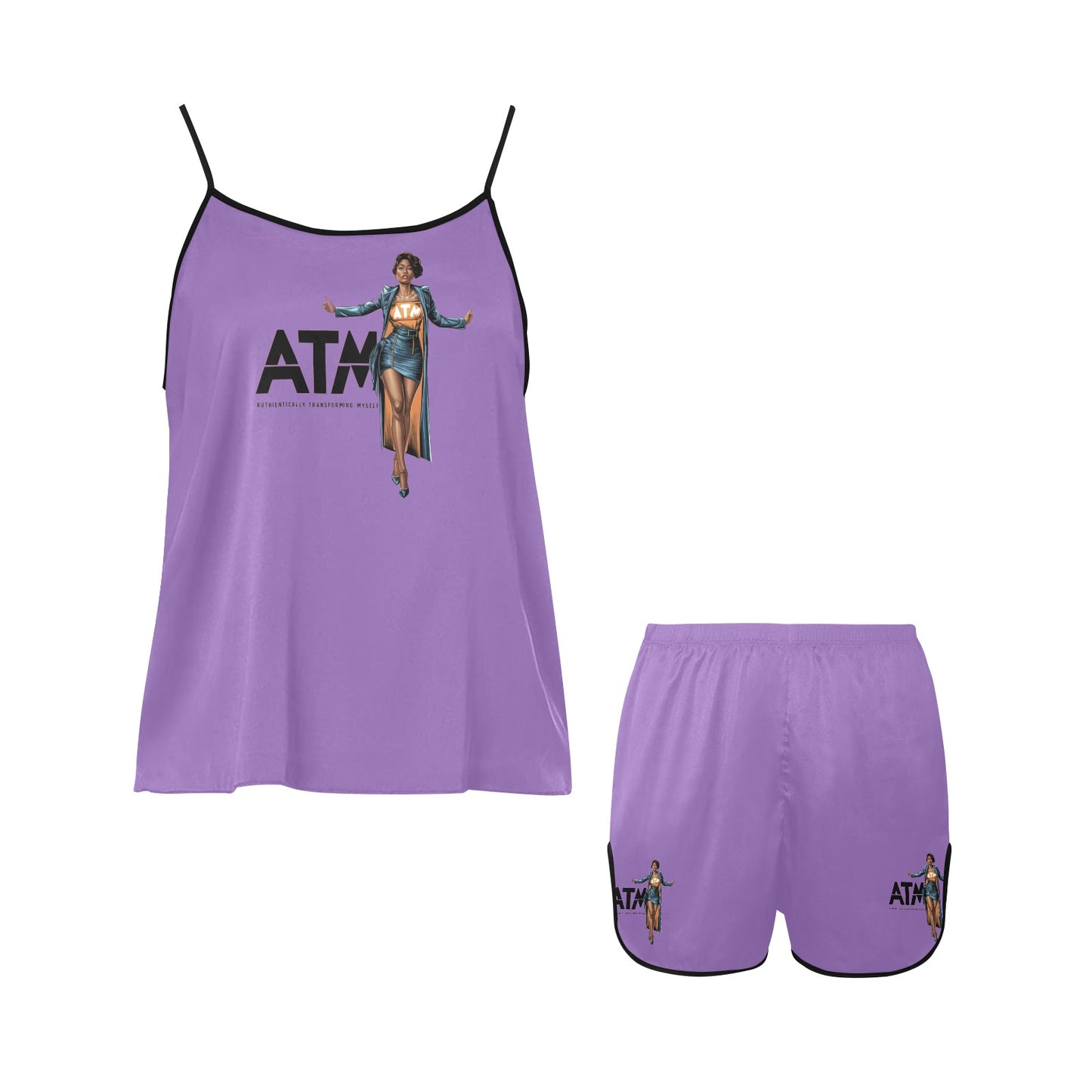 Authentically Transforming Myself Confidant Woman Women's Spaghetti Strap Short Pajama Set