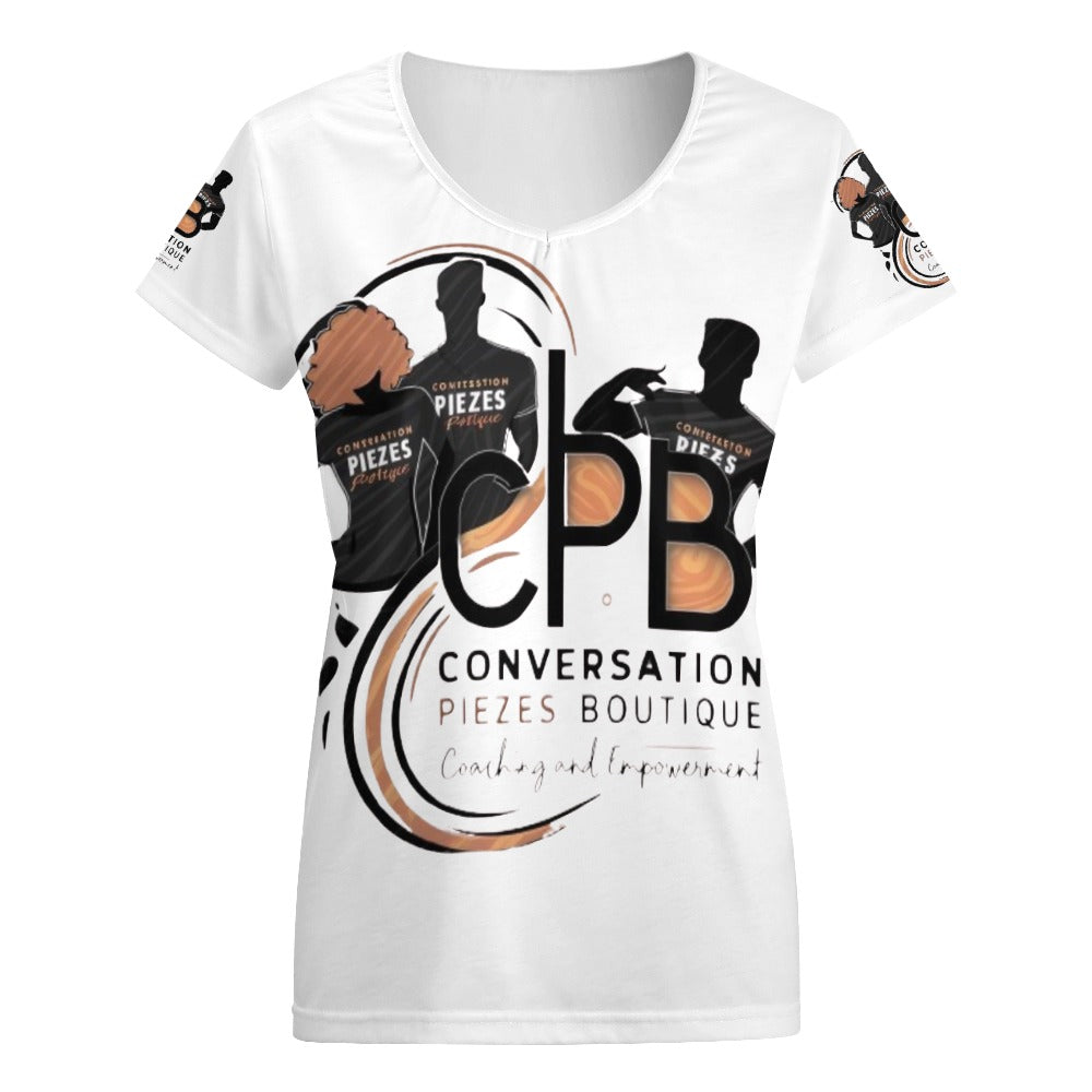 Conversation Piezes Boutique V-neck short sleeve T-shirt