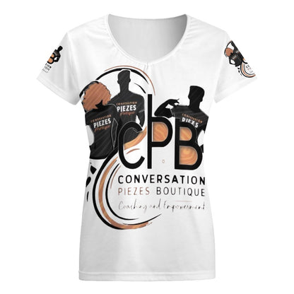 Conversation Piezes Boutique V-neck short sleeve T-shirt