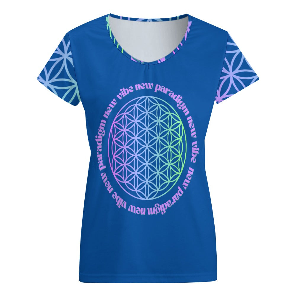 New Vibe New Paradigm V-neck short sleeve T-shirt