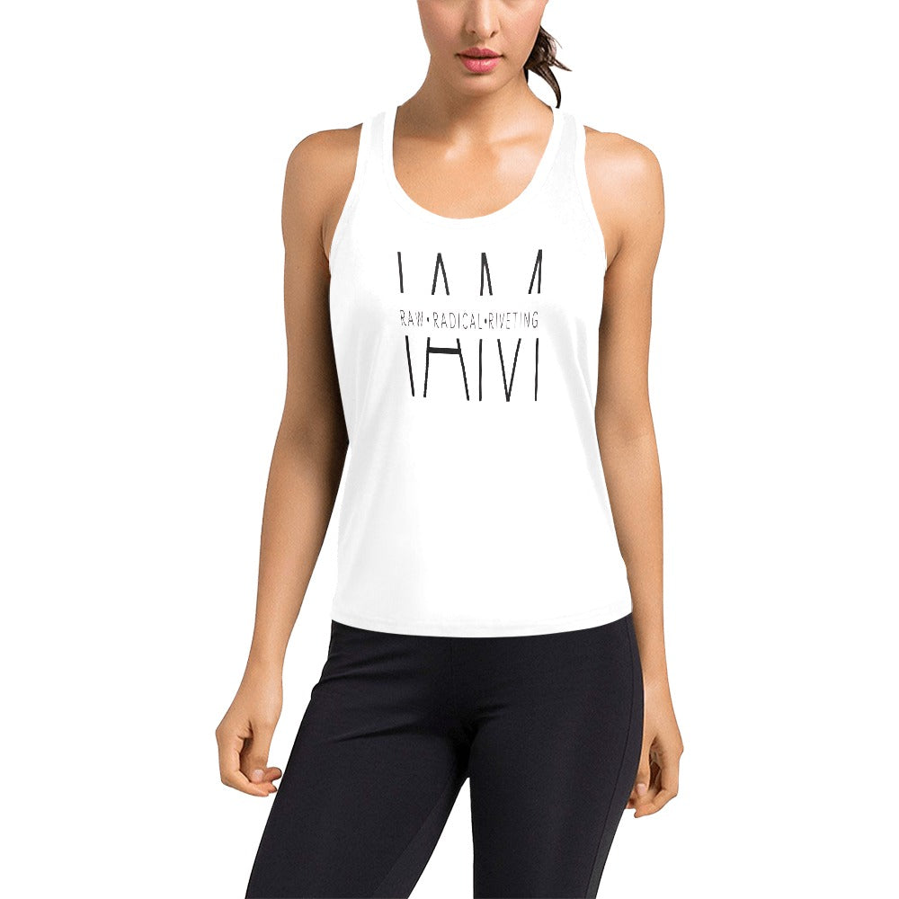 I AM RAW RADICAL RIVETING Women's Racerback Tank Top