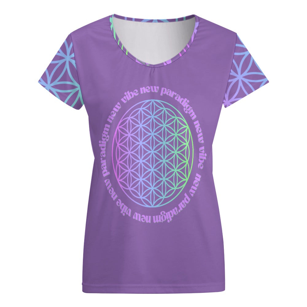 New Vibe New Paradigm V-neck short sleeve T-shirt