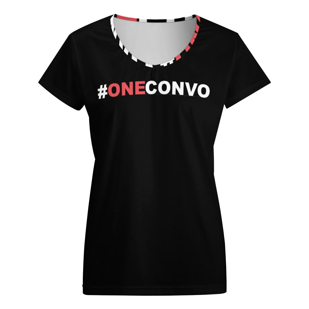 #OneConvo V-neck short sleeve T-shirt