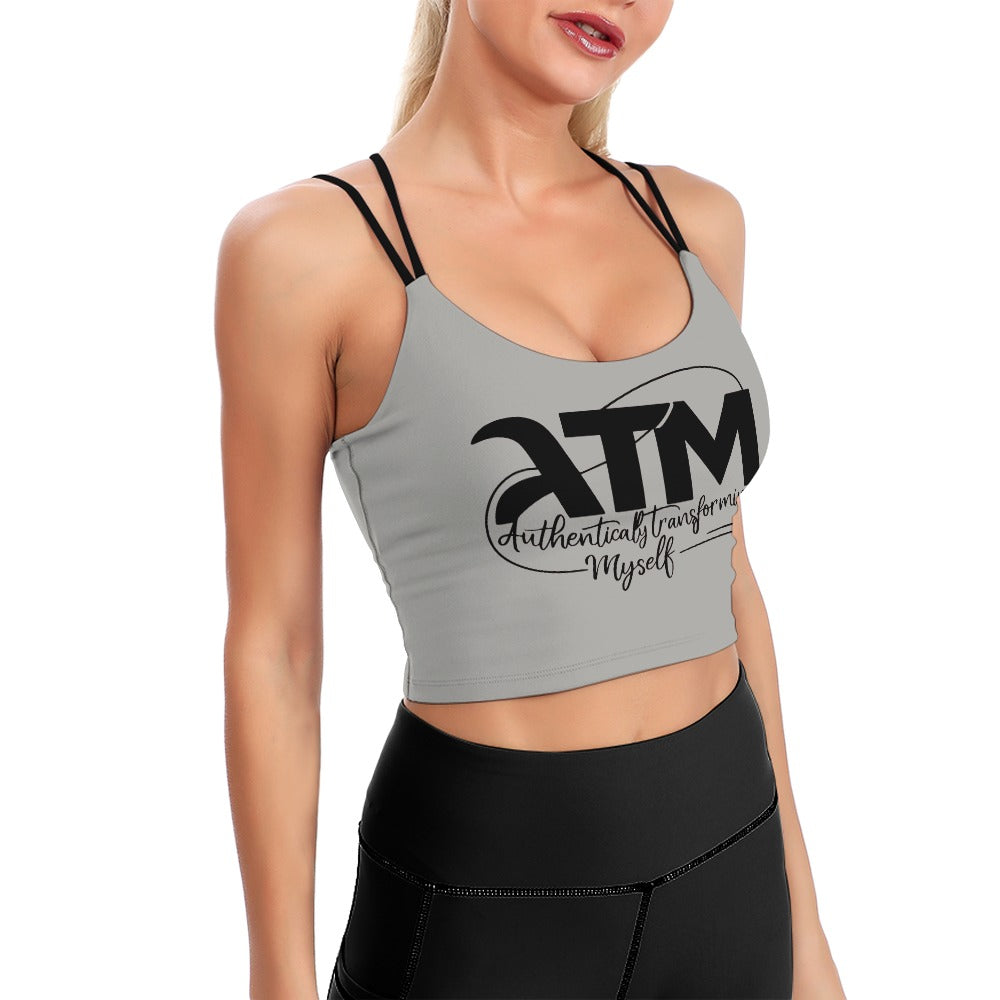 ATM- Authentically Transforming Myself Cute Cropped Yoga Tops for Women