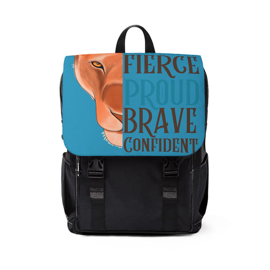 Courageous, Fierce, Powerful, Proud, Brave Confident  Unisex Casual Shoulder Backpack