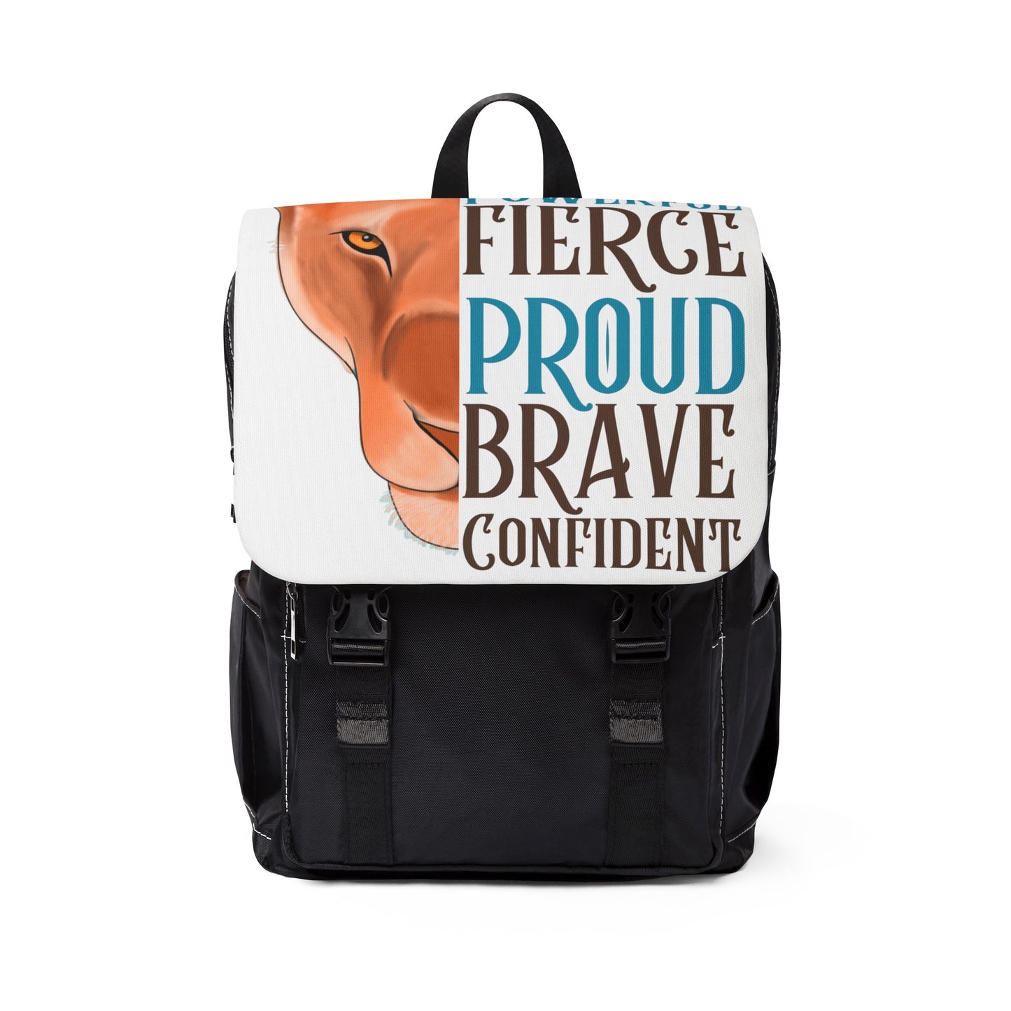 Courageous, Fierce, Powerful, Proud, Brave Confident  Unisex Casual Shoulder Backpack
