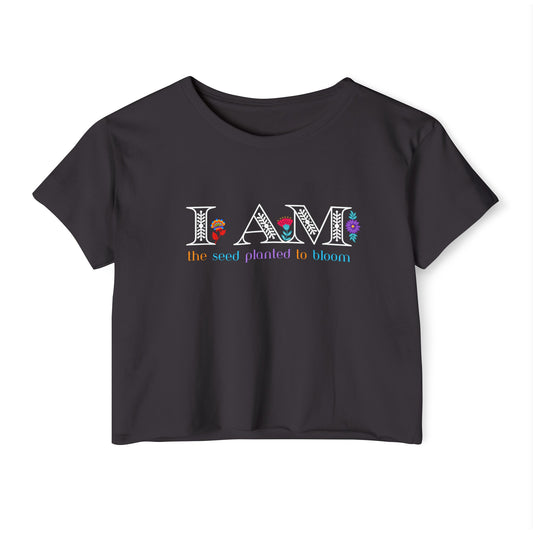 I Am the Seed Planted to Bloom Women's Festival Crop Top