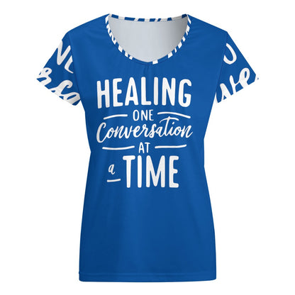 Healing One Conversation At A Time V-neck short sleeve T-shirt