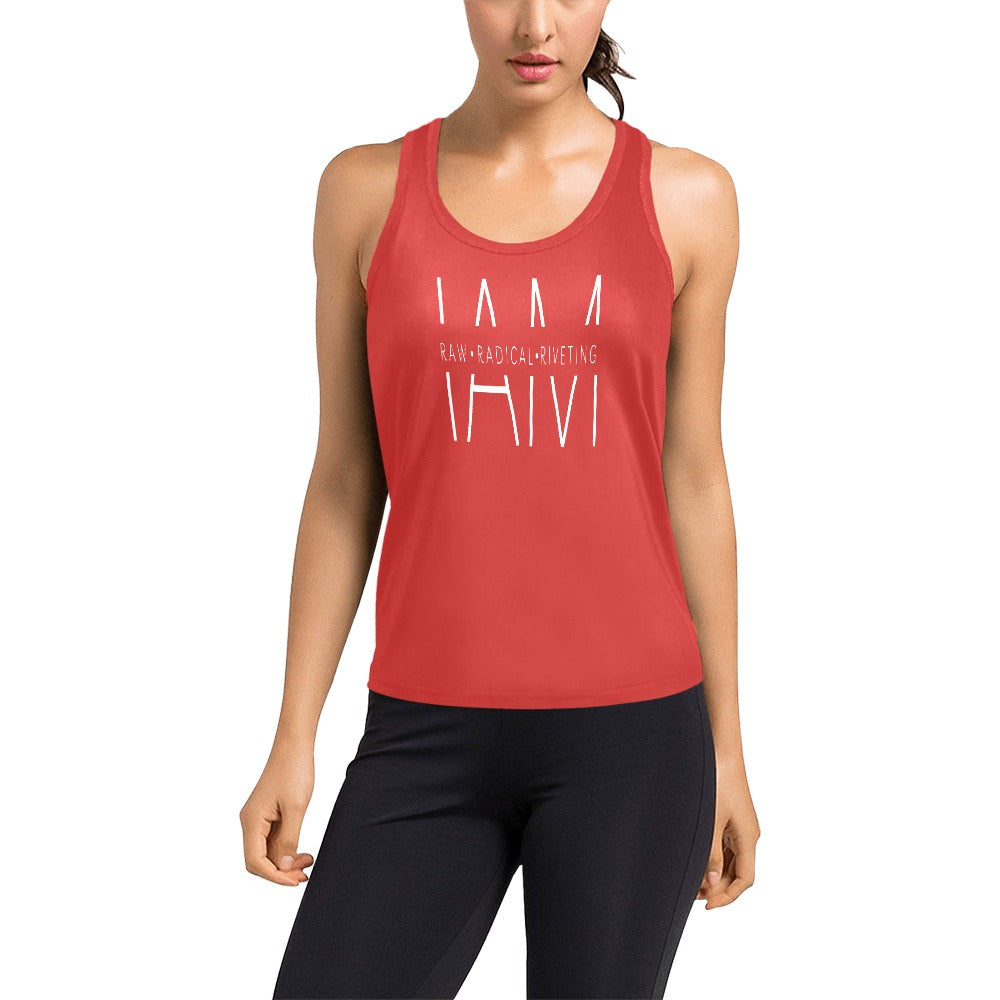 I AM RAW RADICAL RIVETING Women's Racerback Tank Top