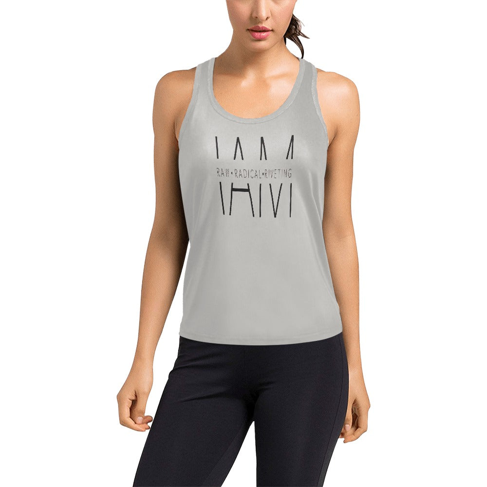 I AM RAW RADICAL RIVETING Women's Racerback Tank Top