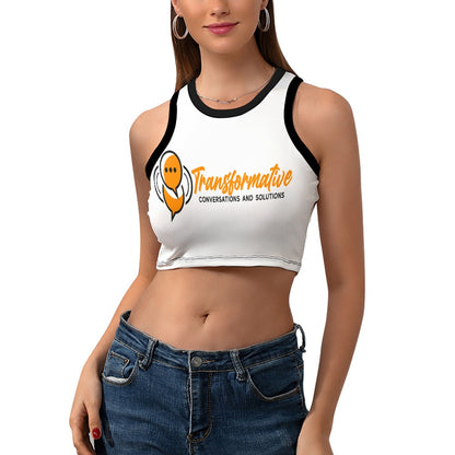 Transformative Conversations and Solutions Women's Cropped Slim Racer Tank Top