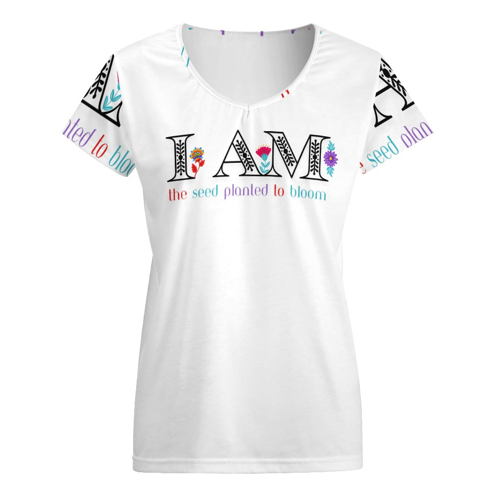 I Am The Seed Planted to Bloom V-neck short sleeve T-shirt