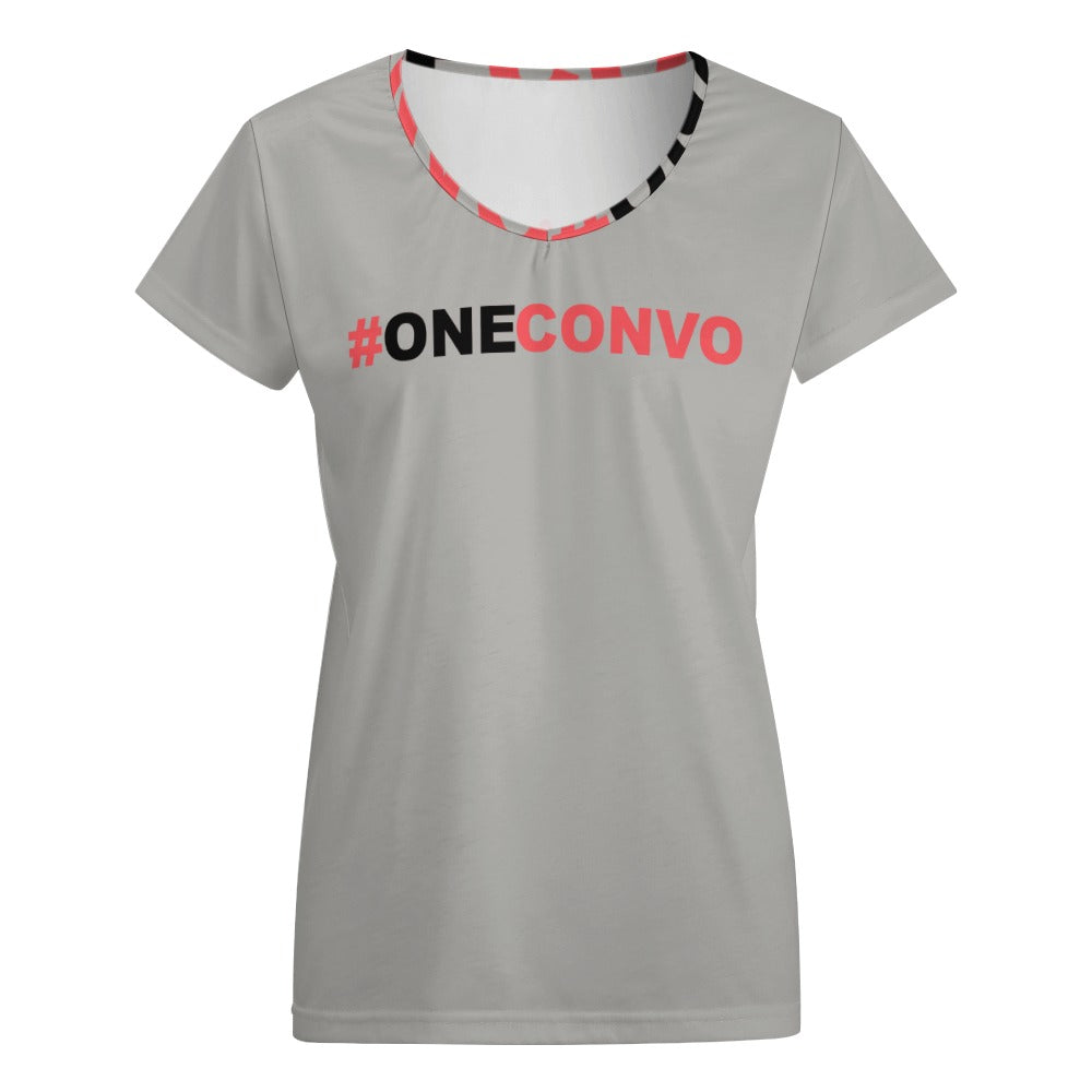 #OneConvo V-neck short sleeve T-shirt