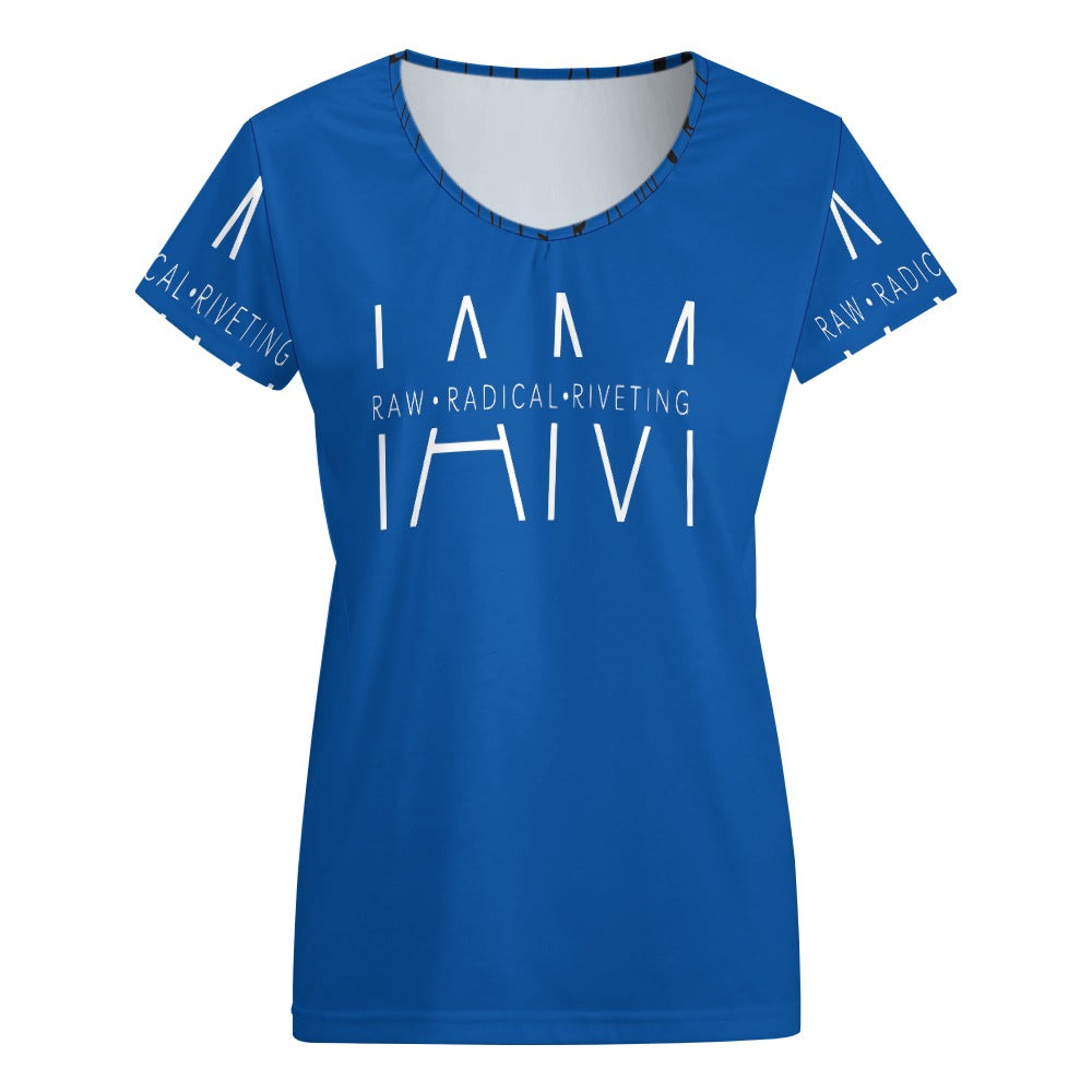 I AM RAW RADICAL RIVETING V-neck short sleeve T-shirt