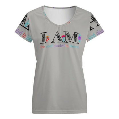 I Am The Seed Planted to Bloom V-neck short sleeve T-shirt