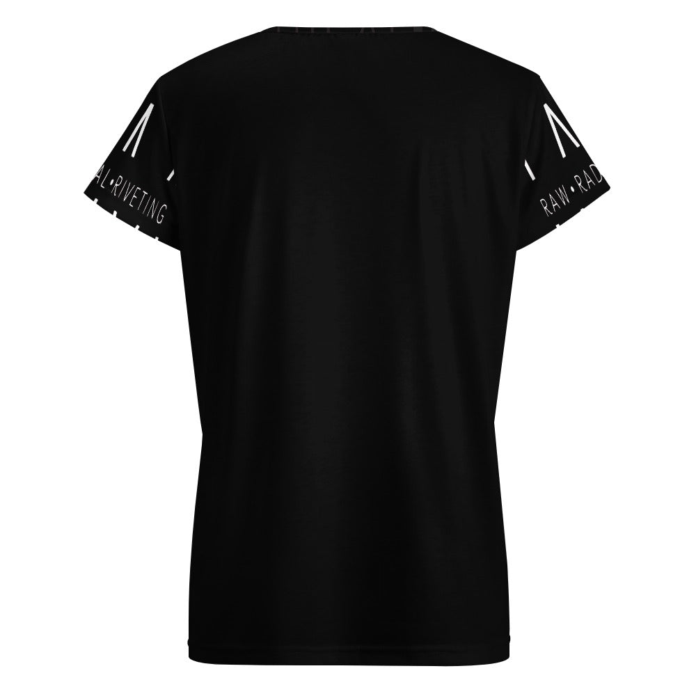 I AM RAW RADICAL RIVETING V-neck short sleeve T-shirt