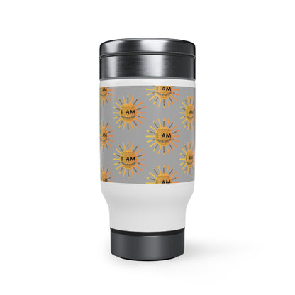 I Am Born to Be Free Stainless Steel Travel Mug with Handle, 14oz
