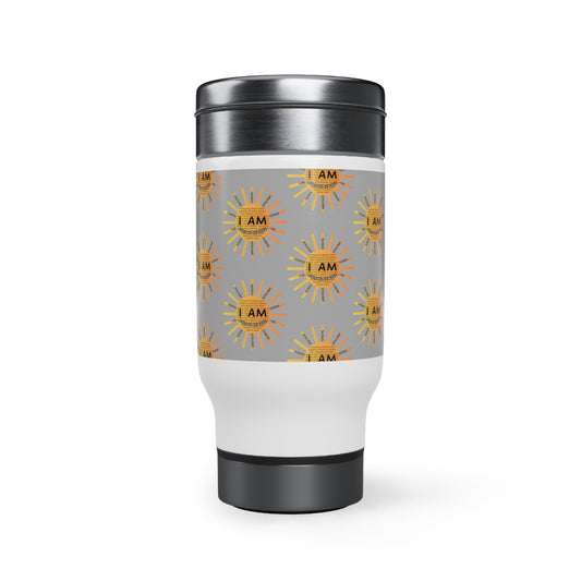 I Am Born to Be Free Stainless Steel Travel Mug with Handle, 14oz