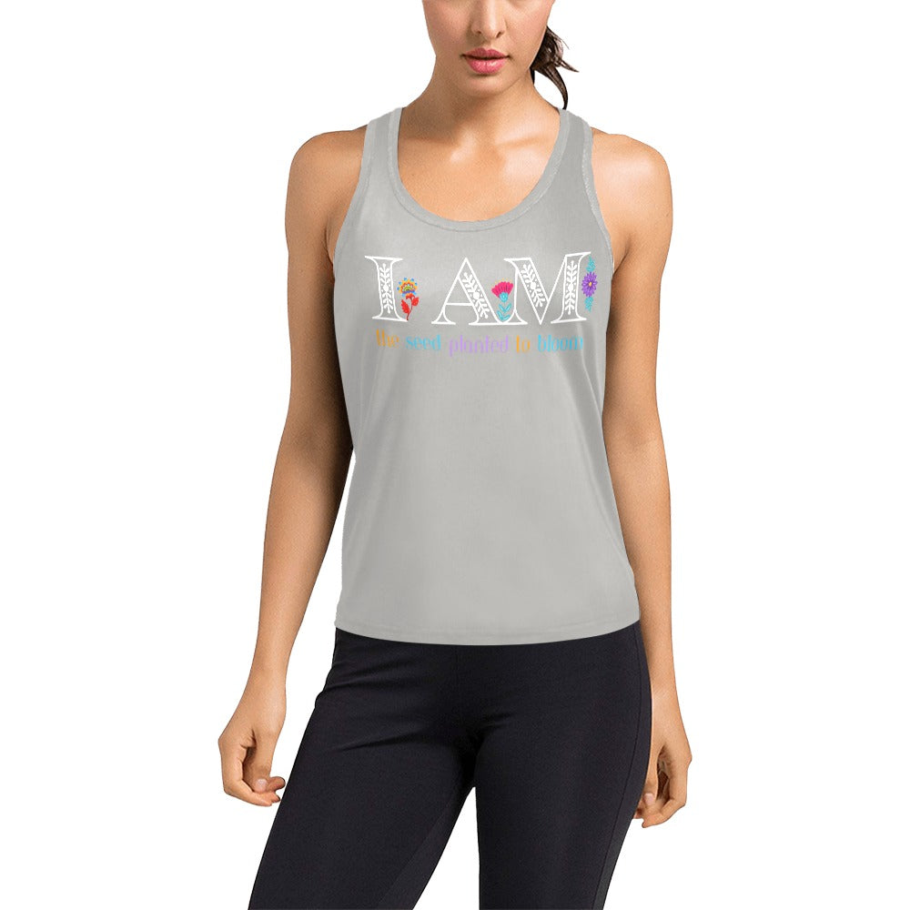 I Am the Seed Planted to Bloom Women's Racerback Tank Top