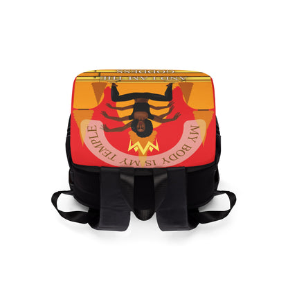 My Body Is My Temple  Unisex Casual Shoulder Backpack