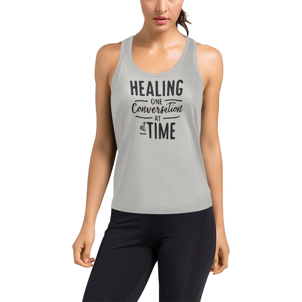 Healing One Conversation At A Time Women's Racerback Tank Top