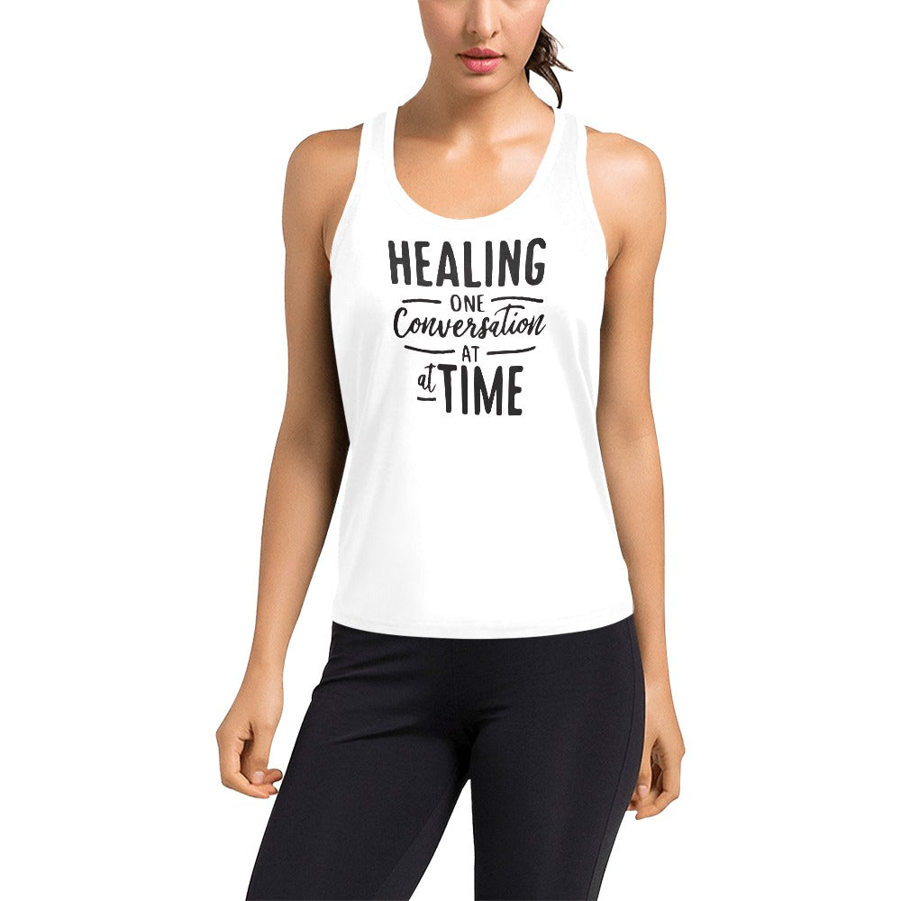 Healing One Conversation At A Time Women's Racerback Tank Top