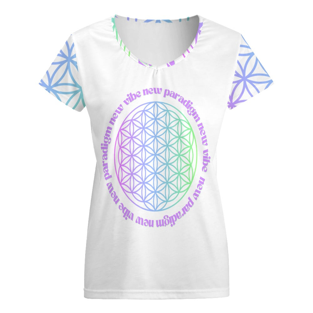 New Vibe New Paradigm V-neck short sleeve T-shirt