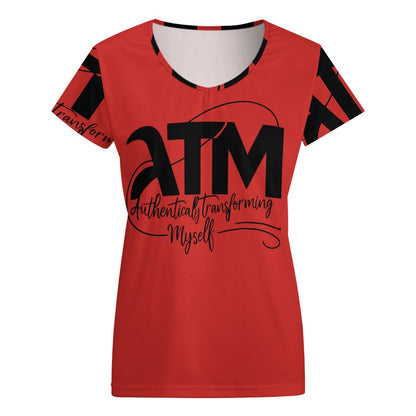 ATM- Authentically Transforming Myself V-neck short sleeve T-shirt