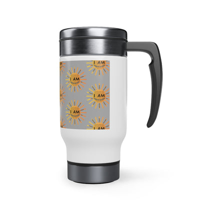 I Am Born to Be Free Stainless Steel Travel Mug with Handle, 14oz