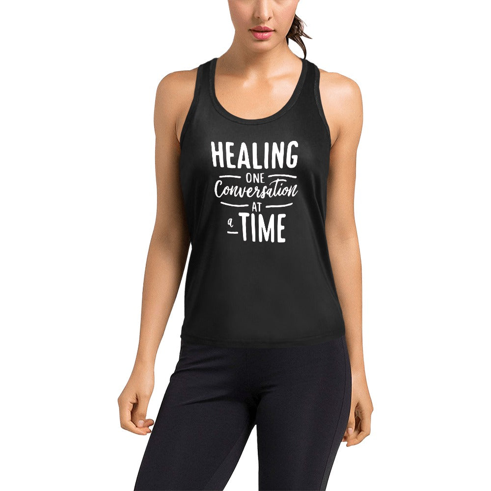 Healing One Conversation At A Time Women's Racerback Tank Top