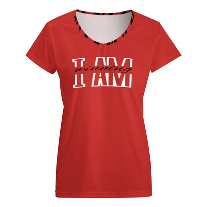 I AM Winning V-neck short sleeve T-shirt