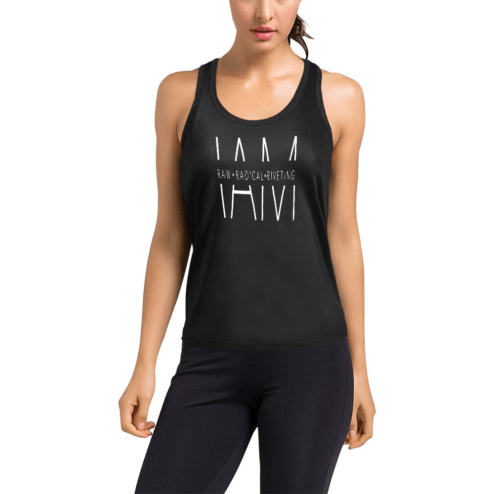 I AM RAW RADICAL RIVETING Women's Racerback Tank Top