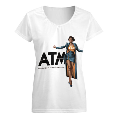 Authentically Transforming Myself Confidant Woman V-neck short sleeve T-shirt