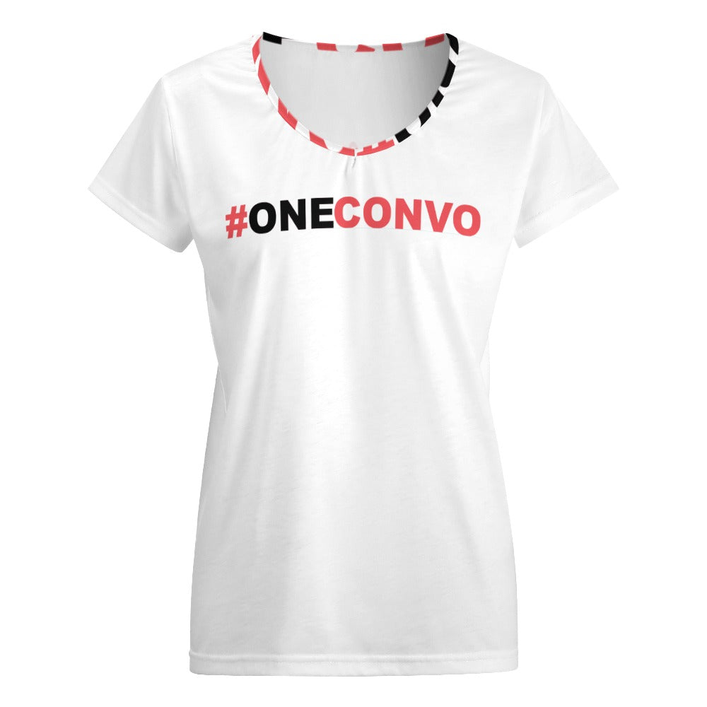 #OneConvo V-neck short sleeve T-shirt