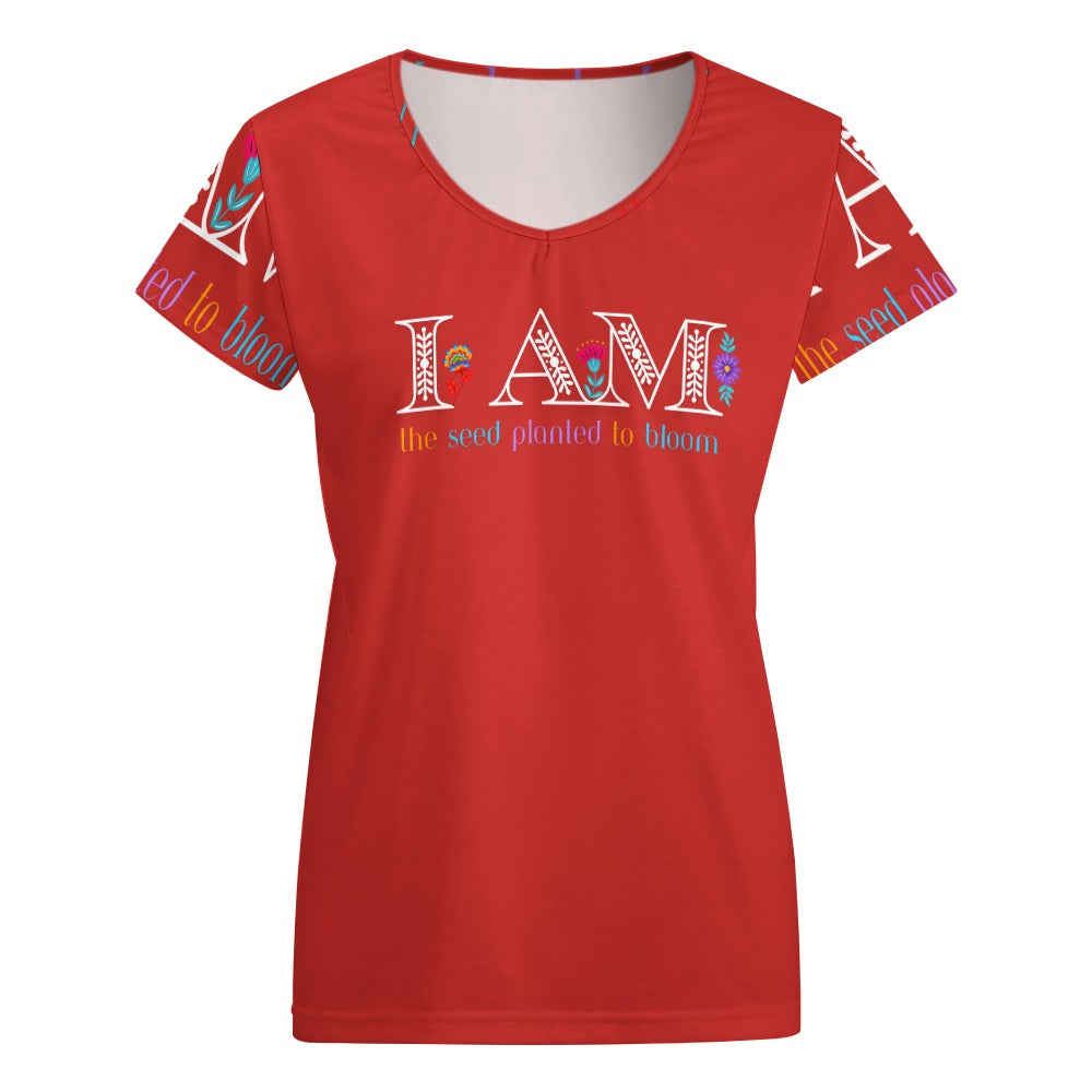 I Am The Seed Planted to Bloom V-neck short sleeve T-shirt