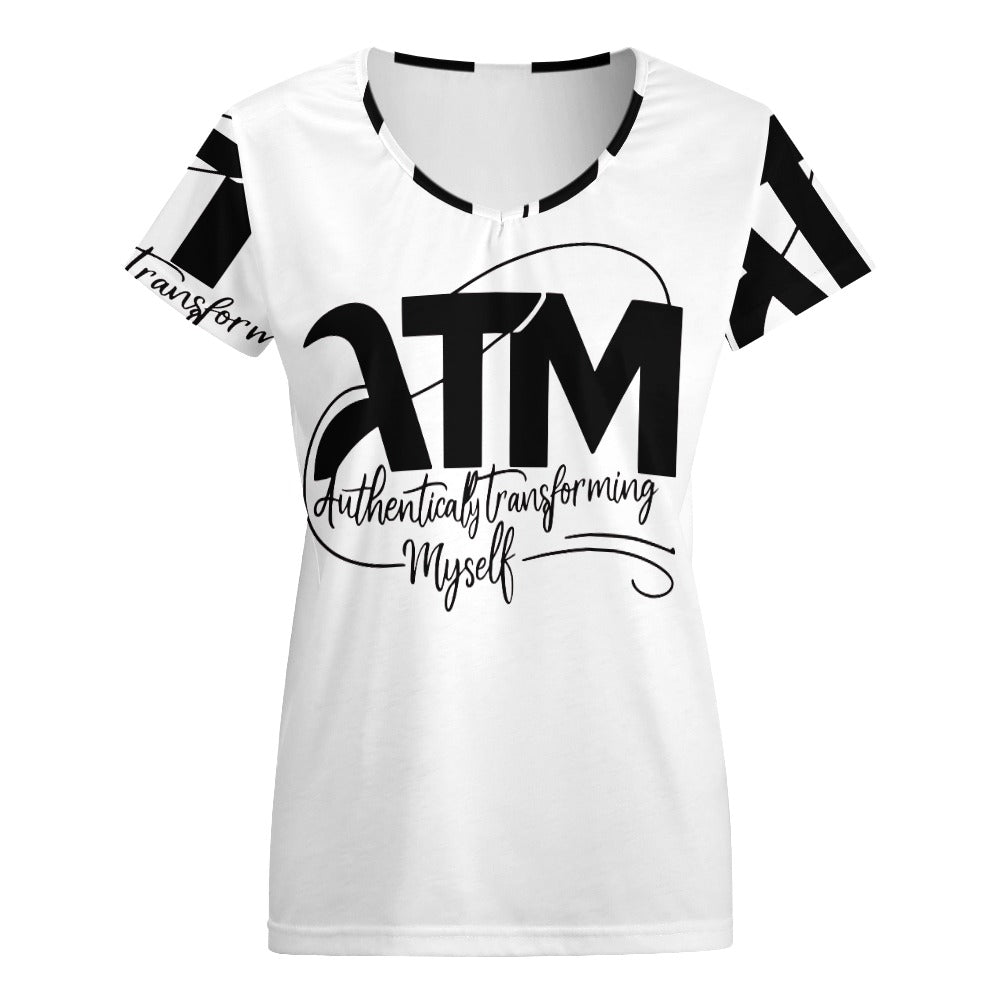 ATM- Authentically Transforming Myself V-neck short sleeve T-shirt